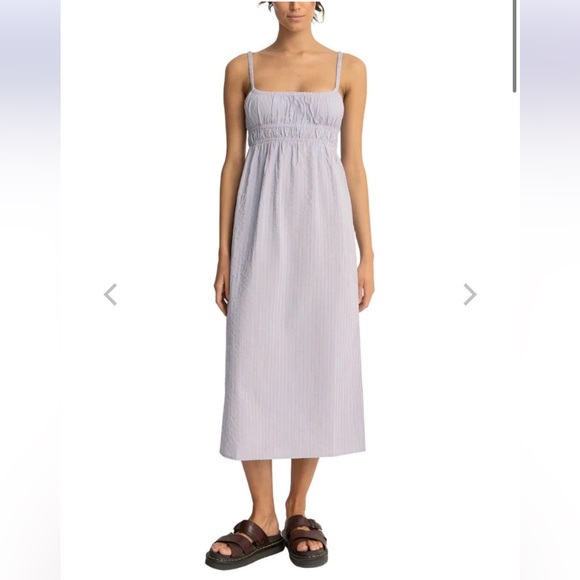 RHYTHM WOMEN'S PARADISO BABYDOLL MIDI DRESS SOFT BLUE - Picture 1 of 9